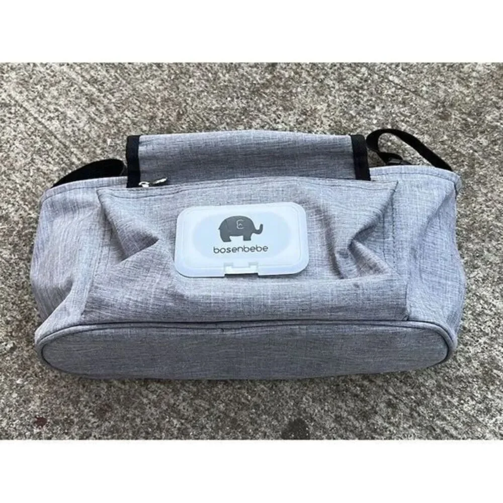 Bosenbebe Baby Stroller Organizer Bag Adjustable Outdoor‎ Travel Gray One Size